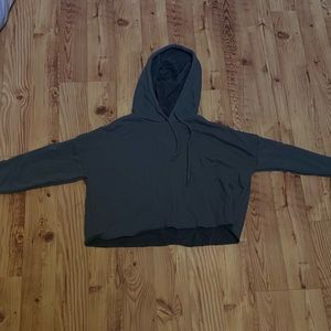 Sage green aerie cut off hoodie